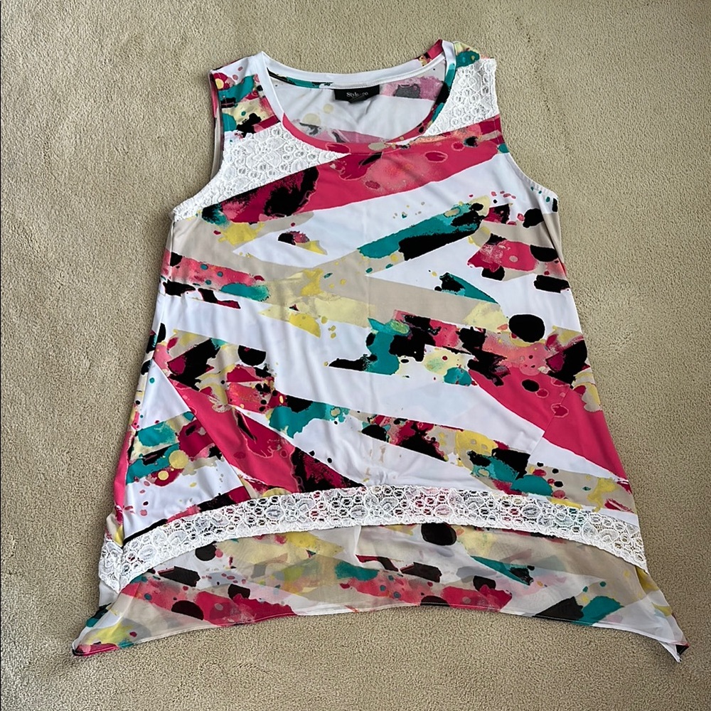 Style & Co. Multicolor Sleeveless Top